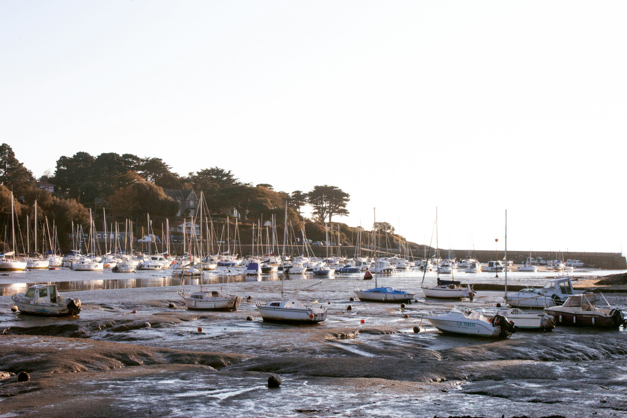 Bateaux à marée basse dans le port